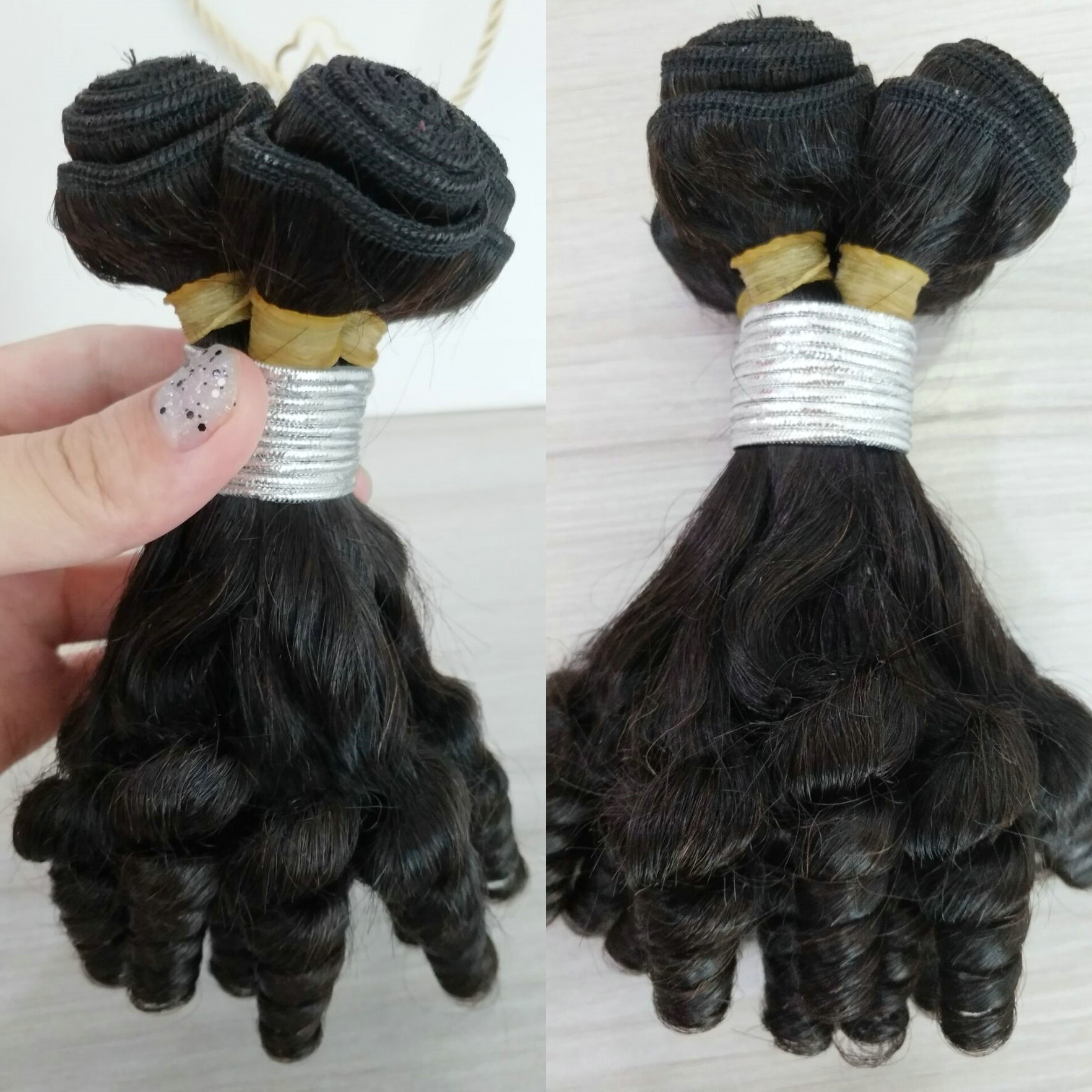 Qingdao Factory unprocessed virgin hair  vendors Afro curl Egg curl hair bundles YL184